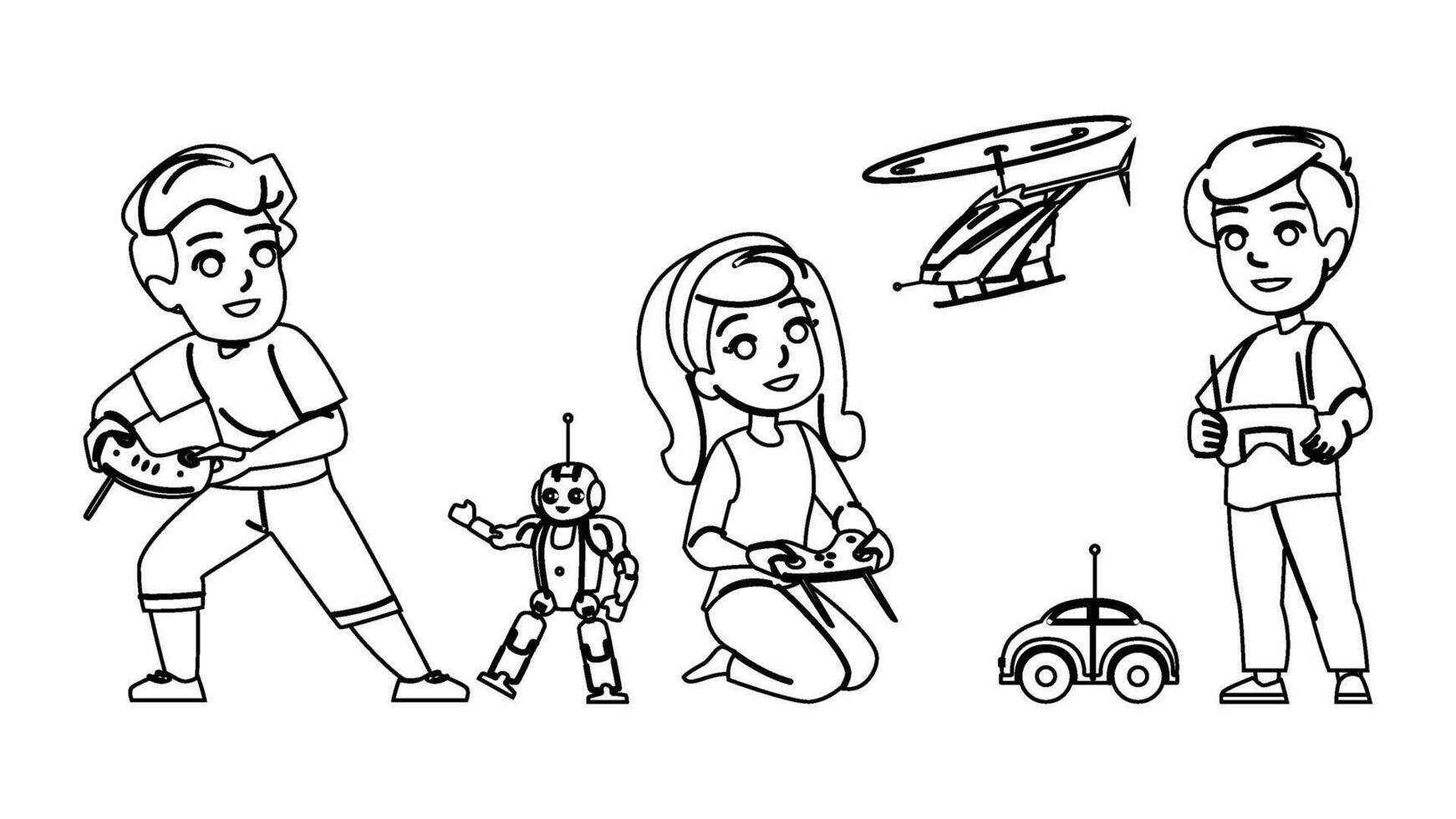 helicopter remote controlled toy people vector