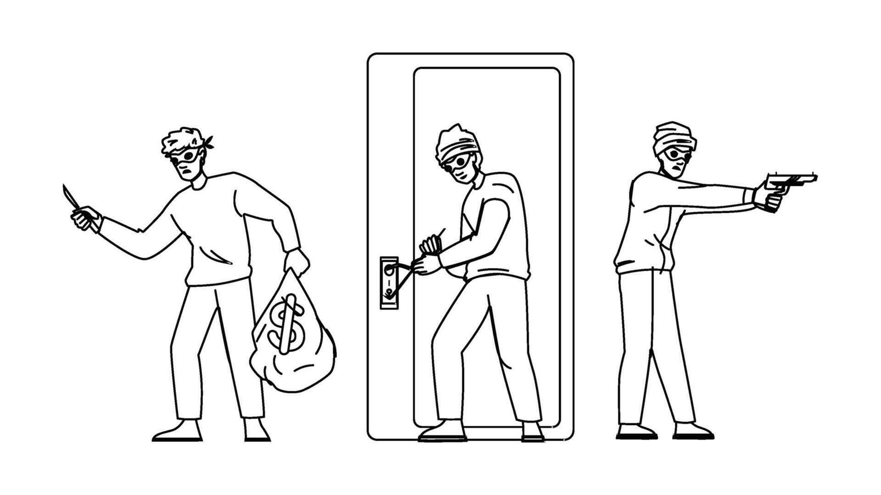 mask robber people vector