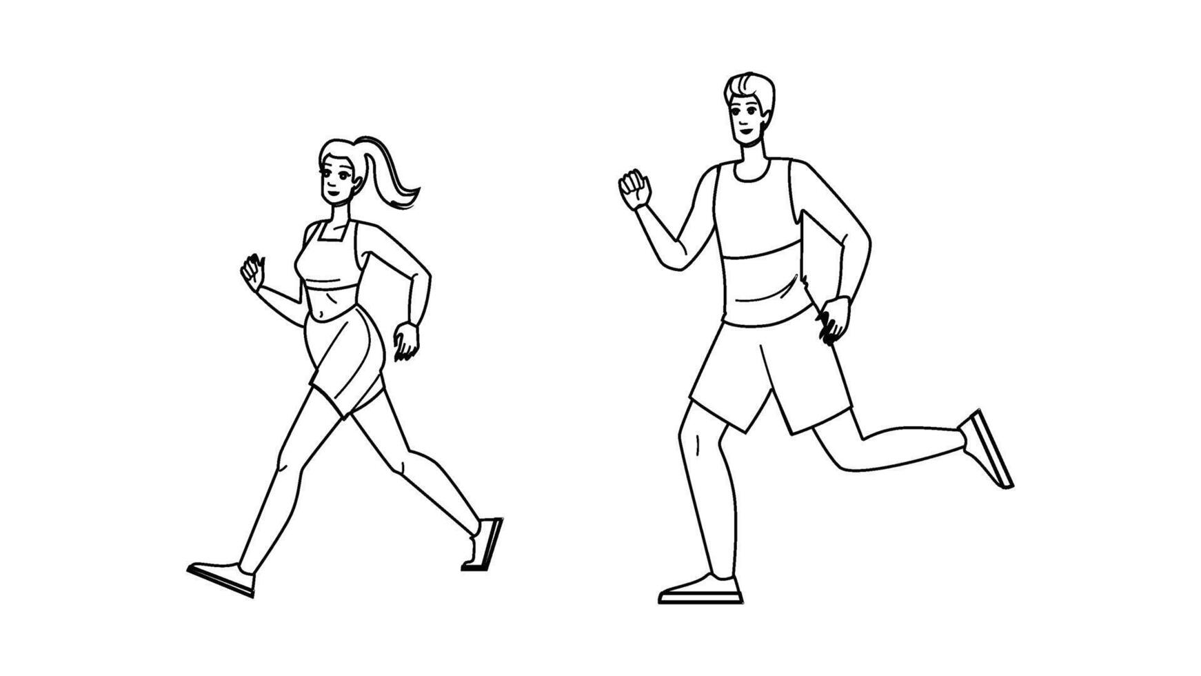horizon running beach sunset people vector