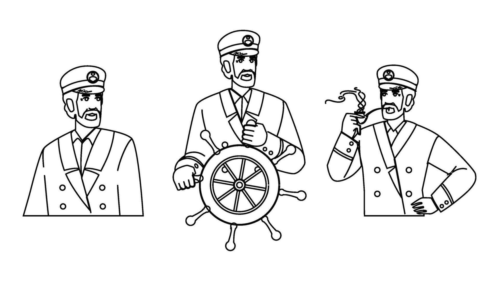 ocean marine ship captain people vector