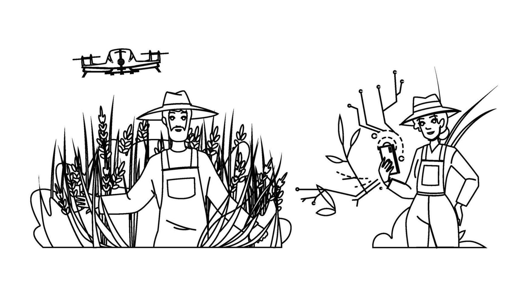 digital smart agriculture farming vector