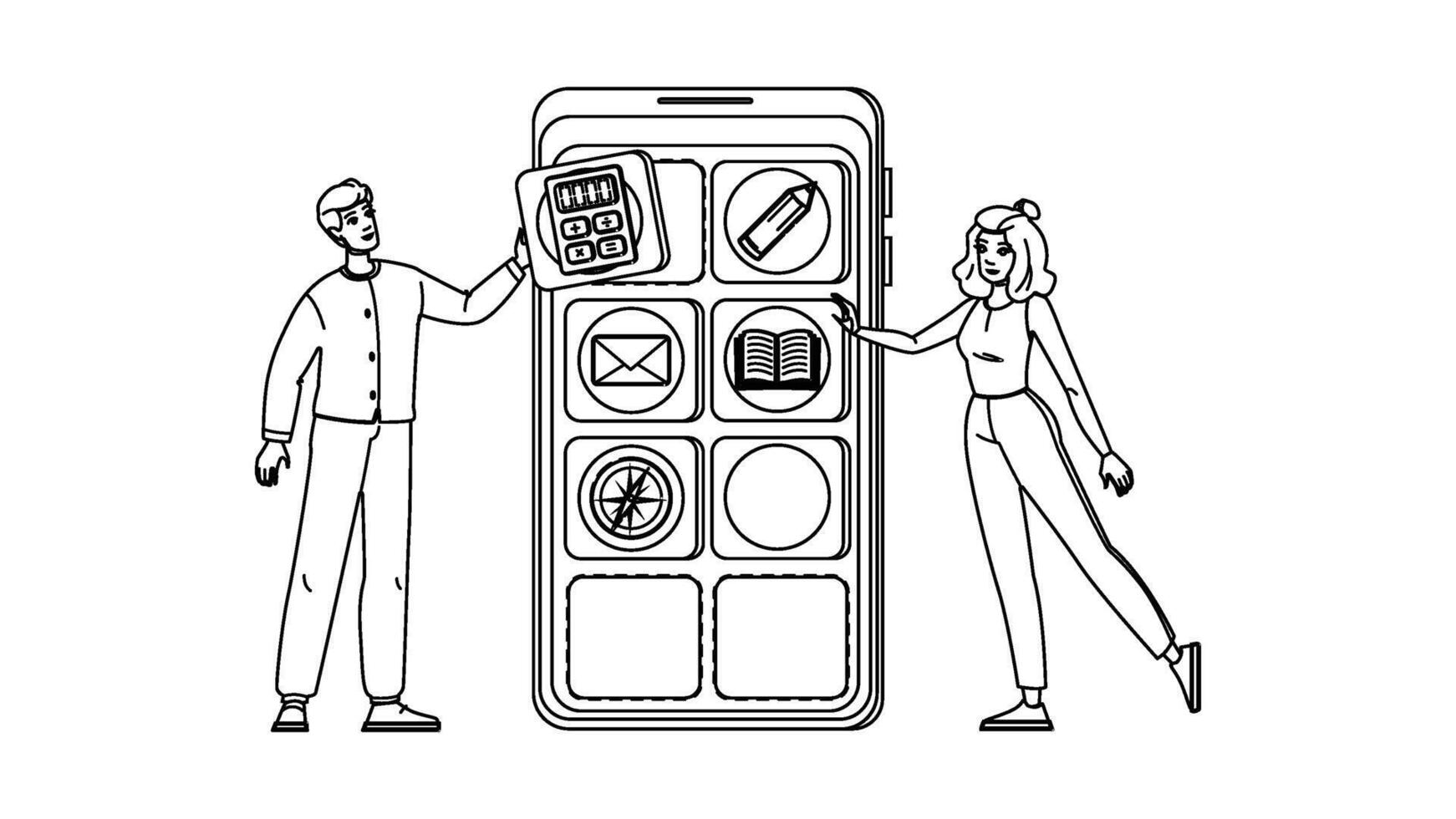 mobile skeuomorphism website people vector
