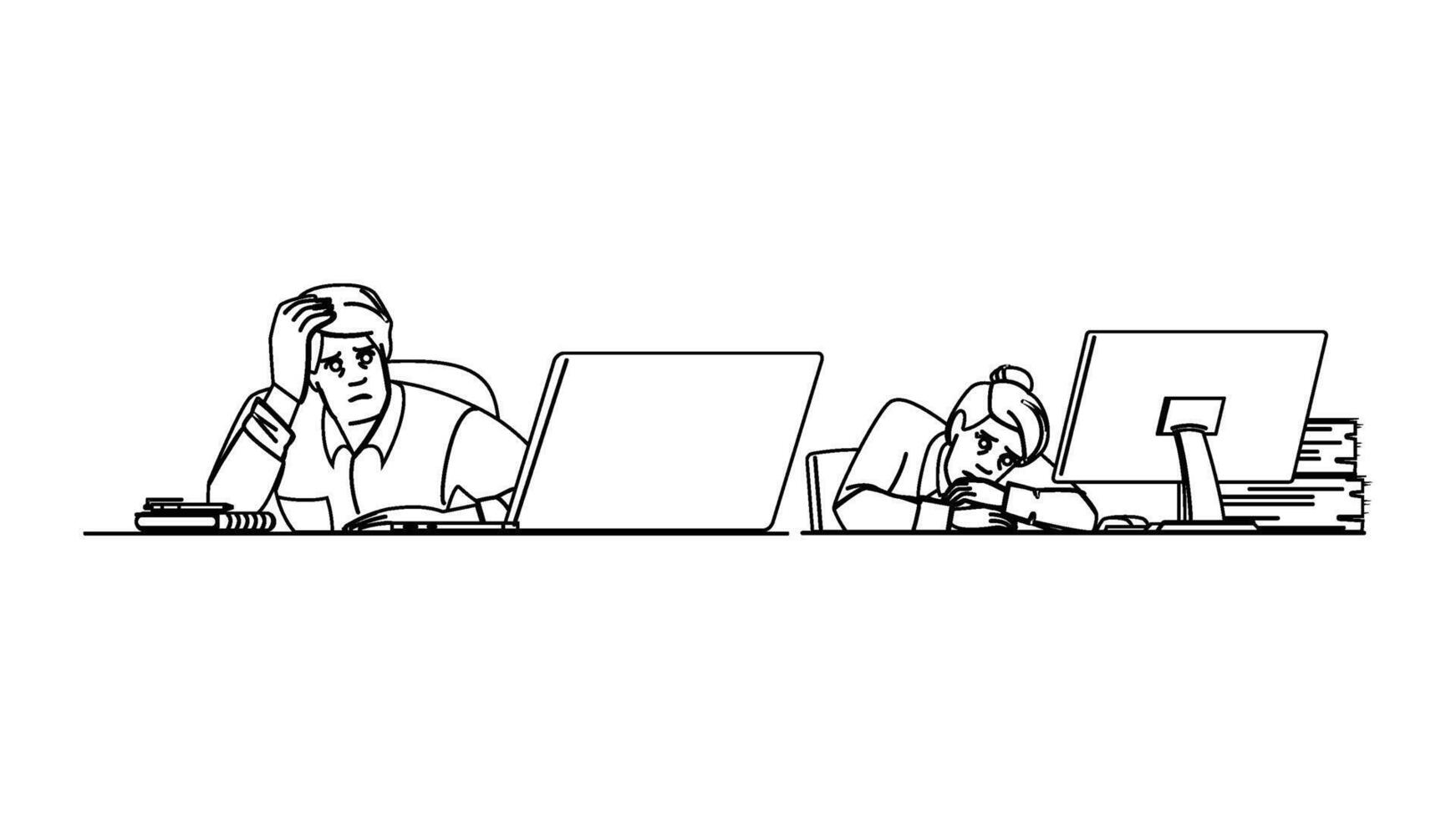 overwhelm stress burnout people vector