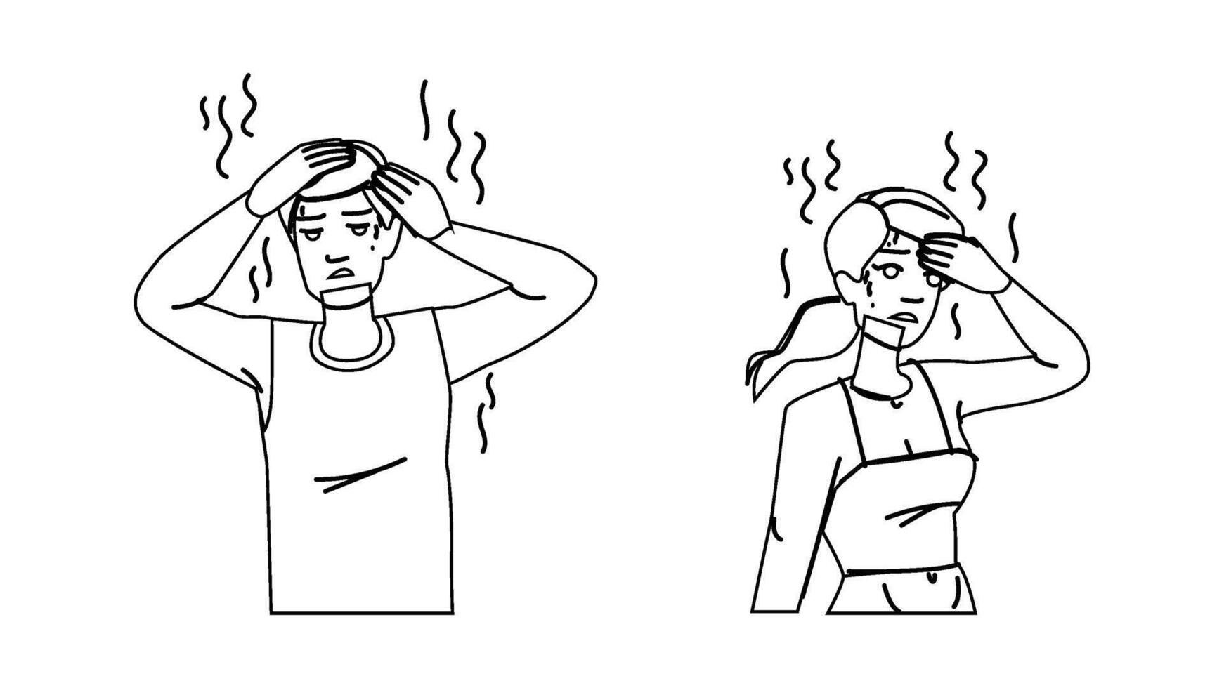 warm suffer heat people vector