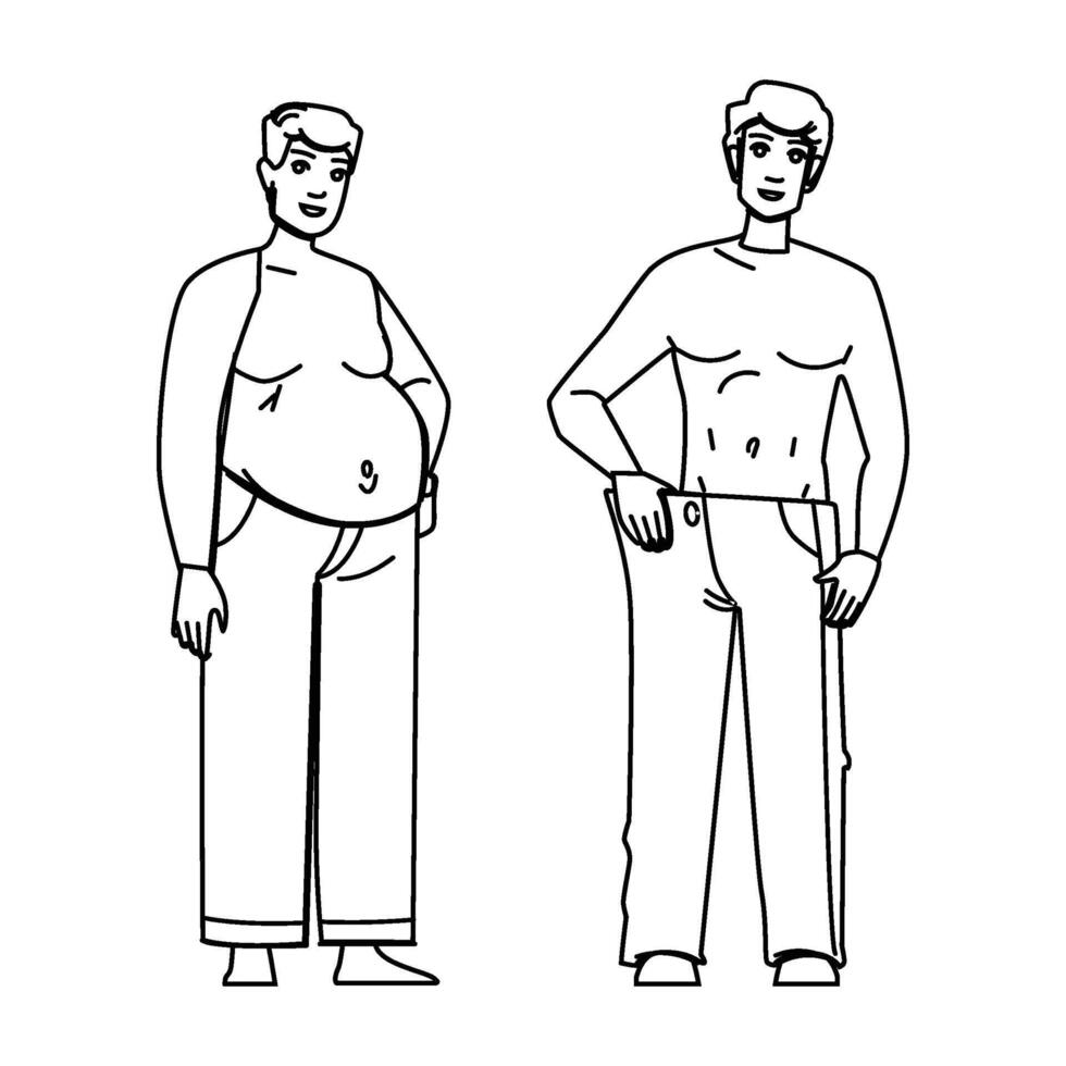 body weight loss man vector