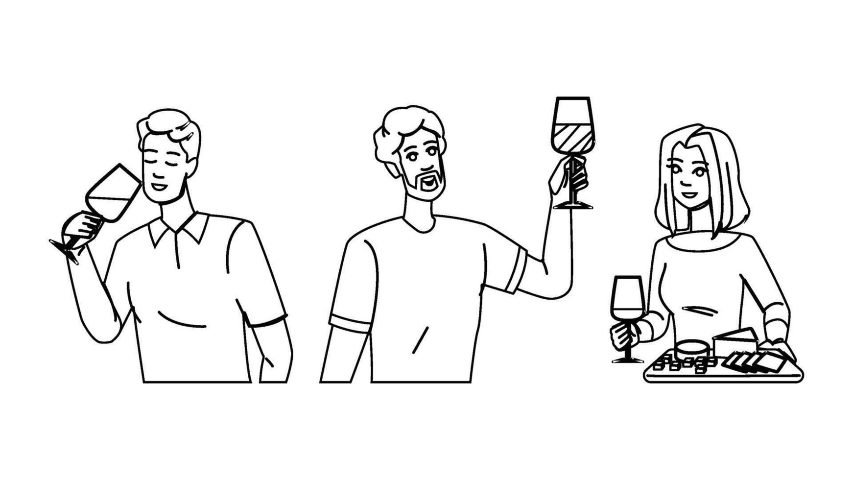 drink wine tasting people vector