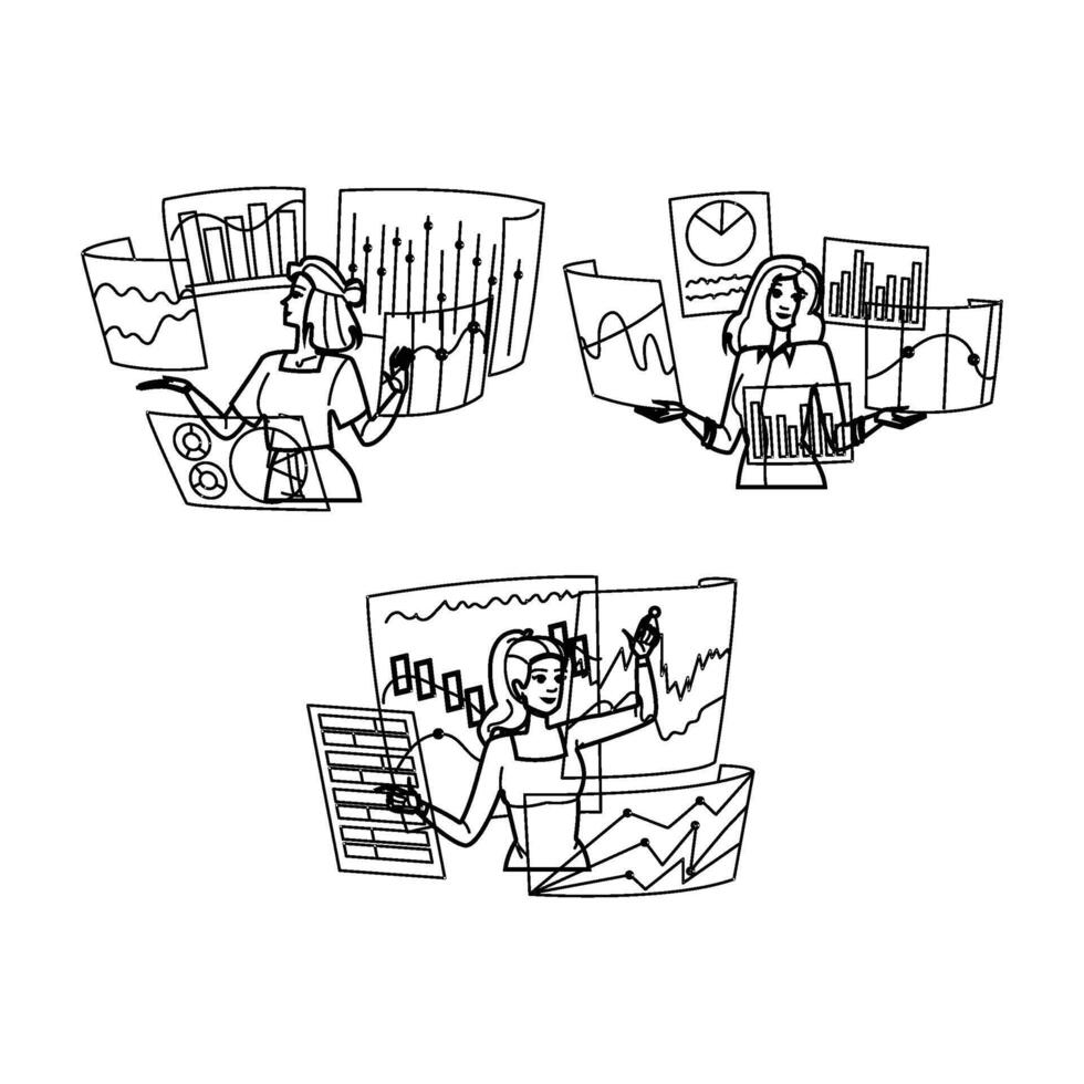 data woman chart people vector