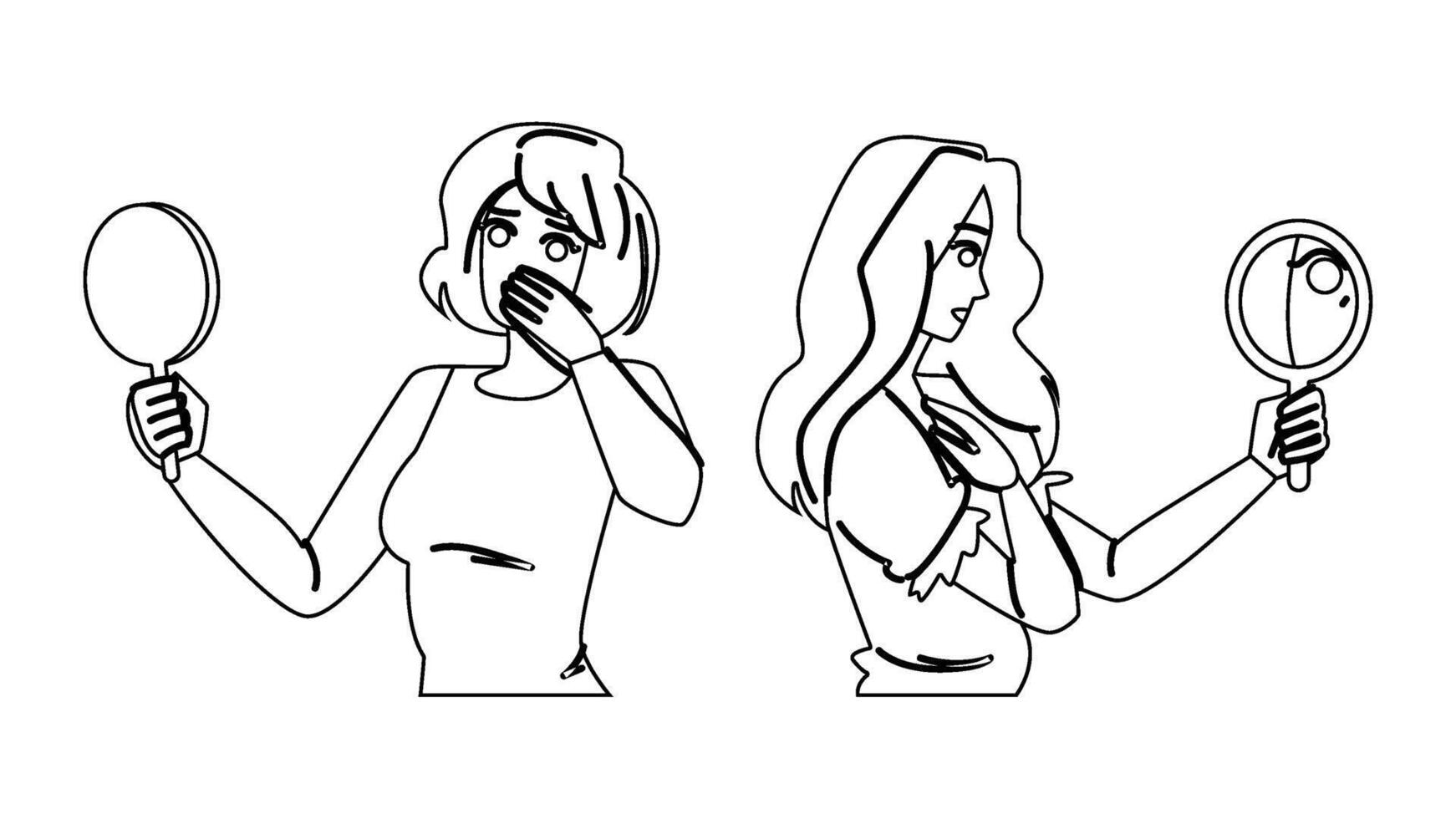 vulnerability woman mirror people vector