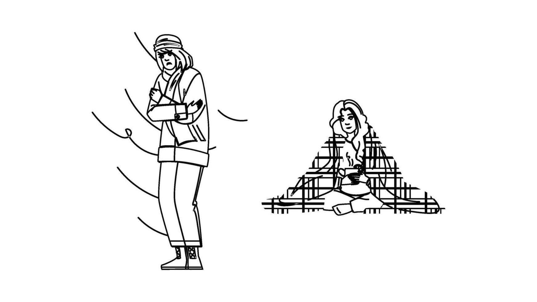 fear woman shiver people vector