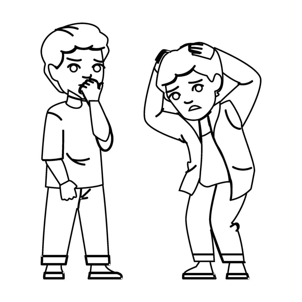 person worried kid boy vector