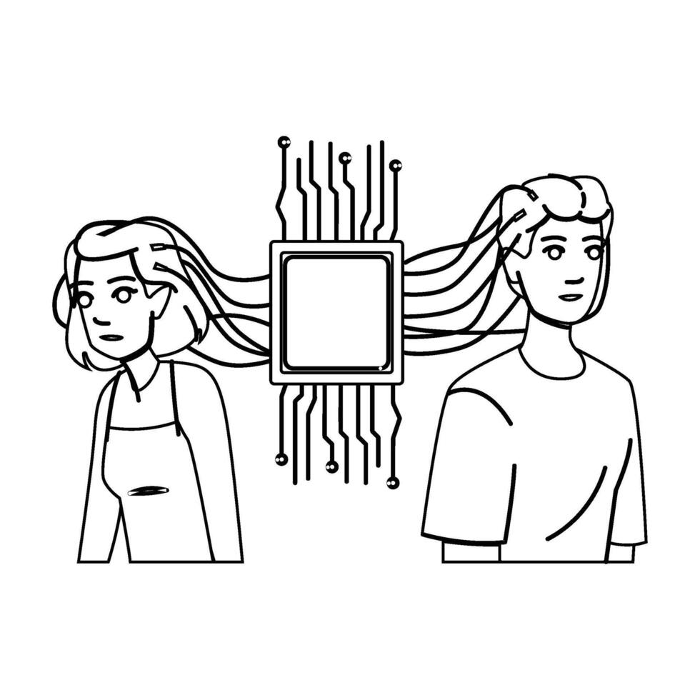 science brain computer interface vector