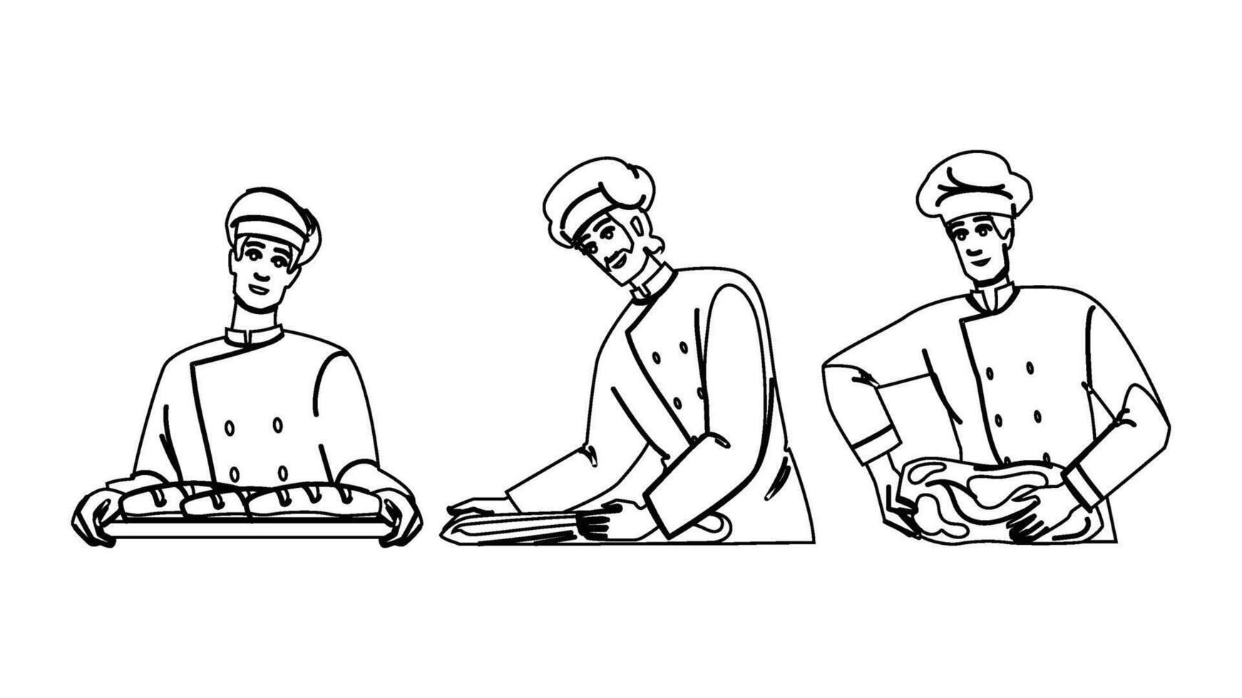 yeast bread baker people vector