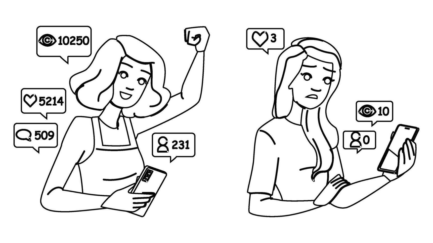 communication checking social media woman vector