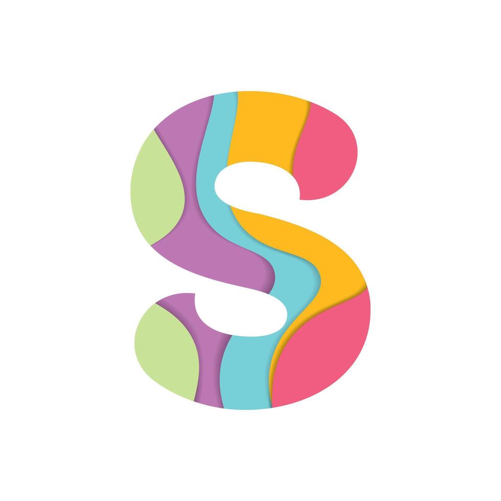 Creative S Alphabet with Layered Shapes vector