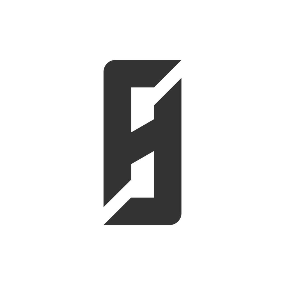 abstract geometric SH or HS monogram in white background vector