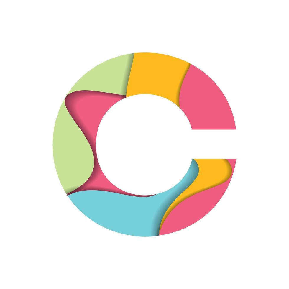 Abstract Colorful Letter C Symbol Design Concept vector