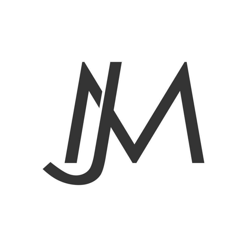 bold JM or MJ letter for a modern identity. vector
