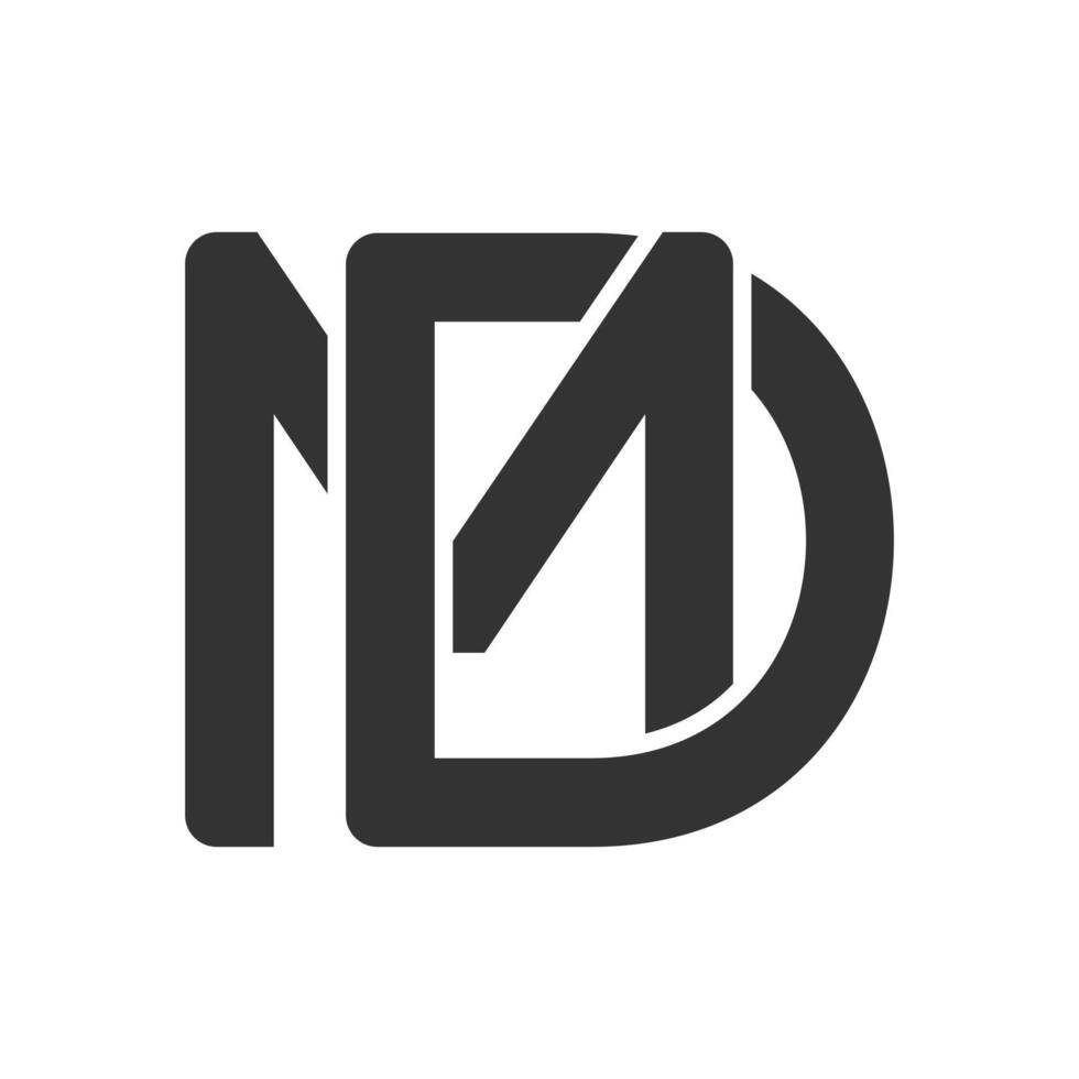 sleek intertwined MD or DM symbol for a brand identity. vector