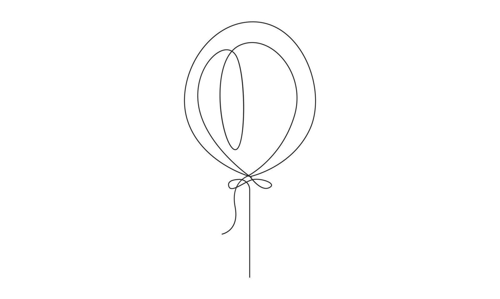Minimal Balloon One Line Art Simple Celebration vector