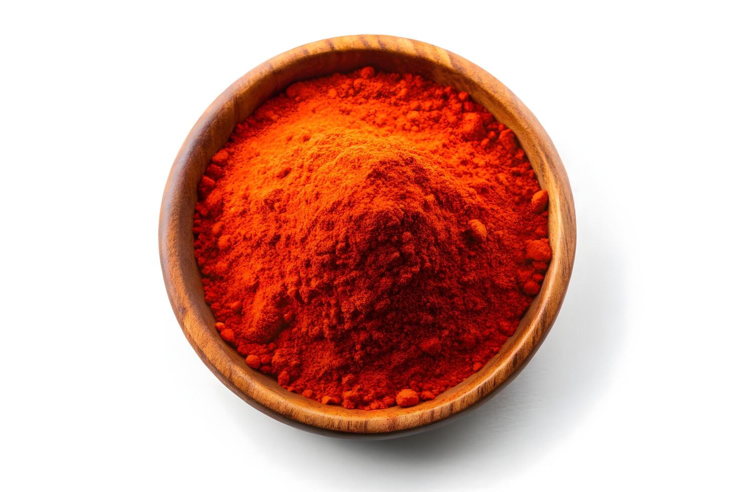 Red Chili Powder in Wooden Bowl photo