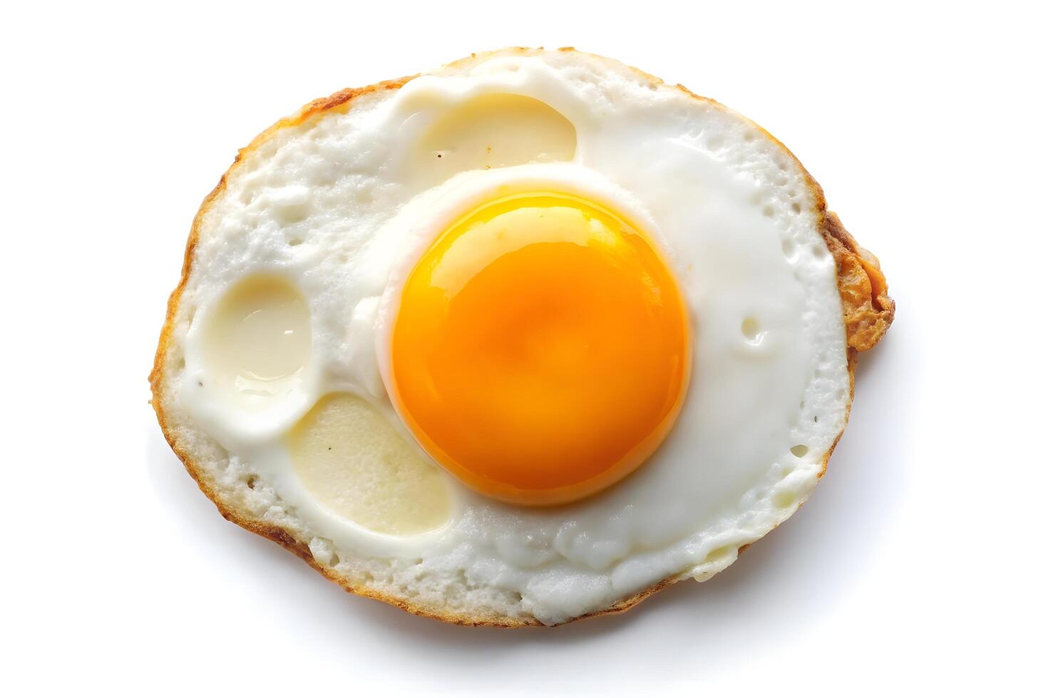Close-up of a perfectly cooked fried egg. photo