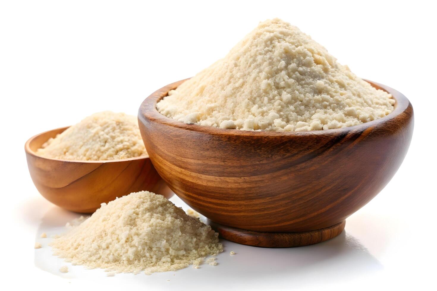 A Pile of Flour in a Wooden Bowl photo