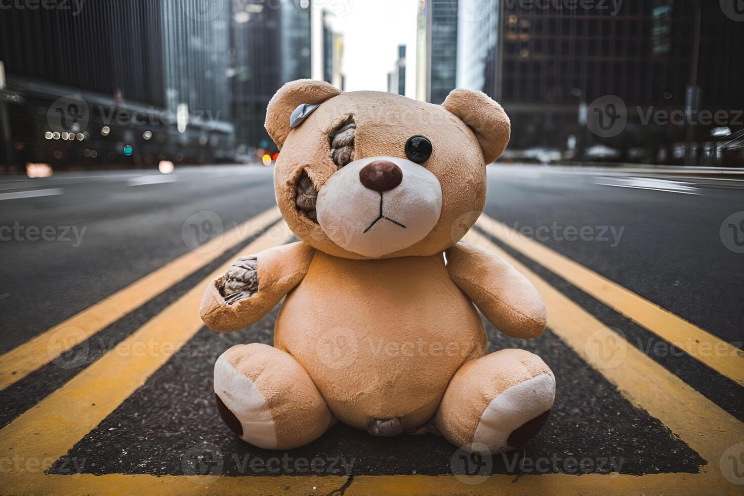 Abandoned teddy bear photo