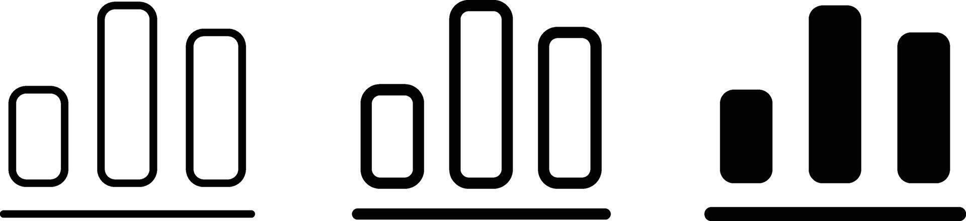 Bar chart icon set. Growing bar graph symbol. vector