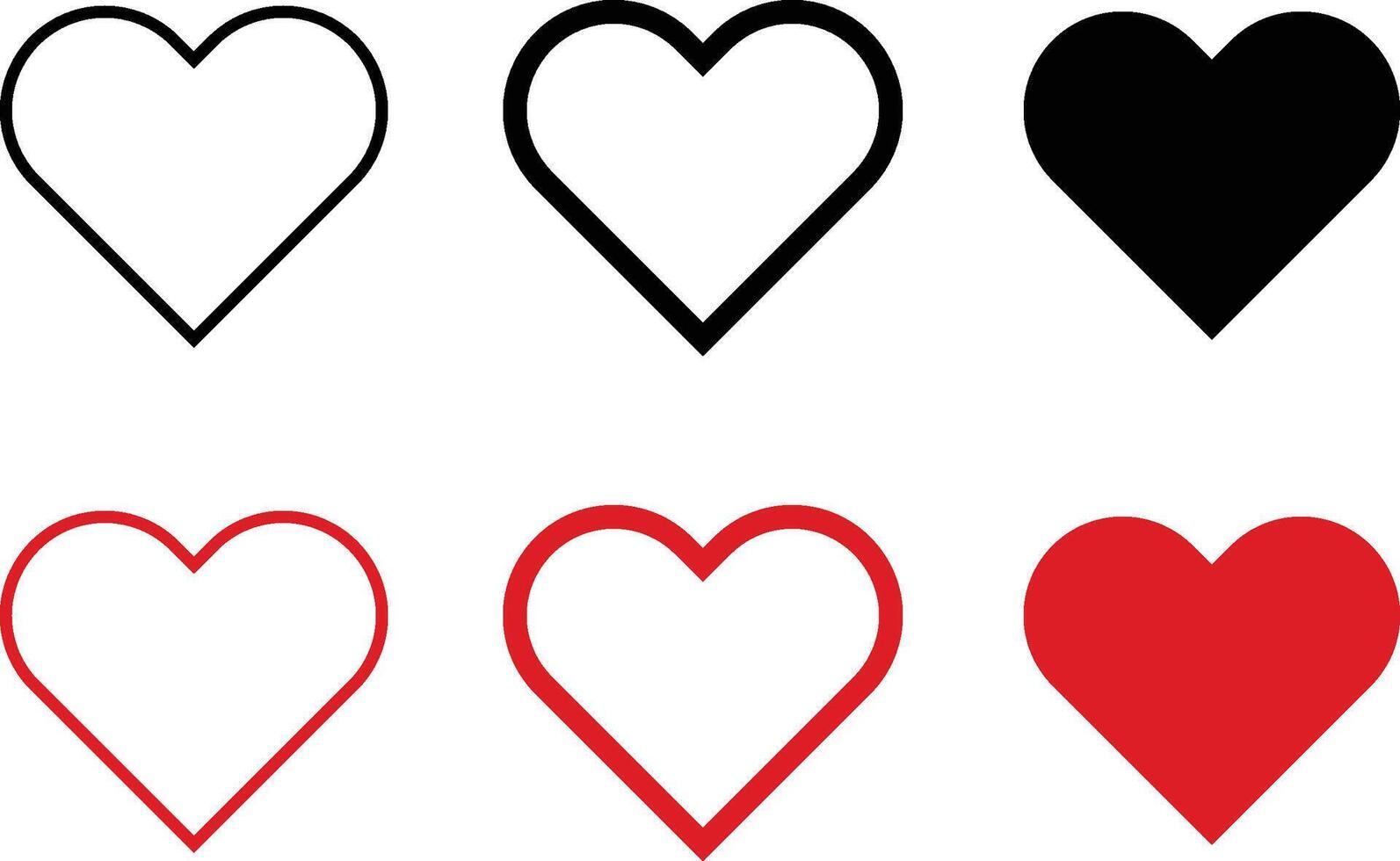 Heart icon set. Love or heart symbol vector