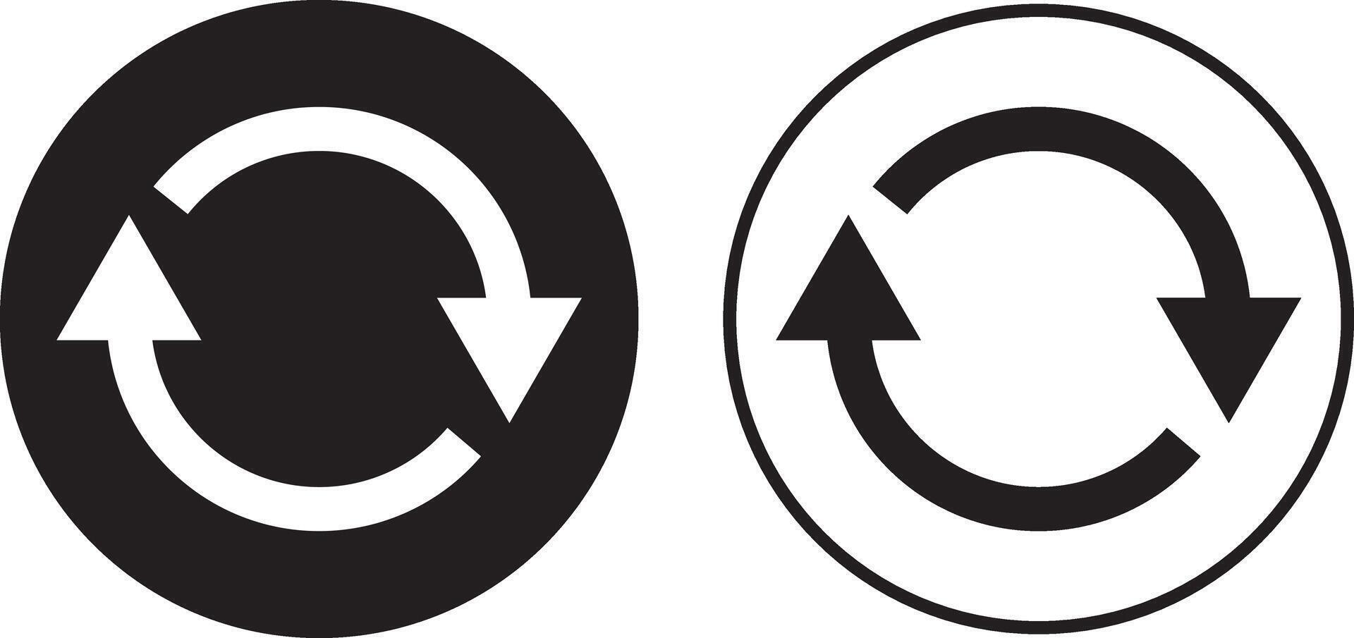 Circle arrow icon set. refresh reload arrow symbol. Recycle, Repeat reload icon vector