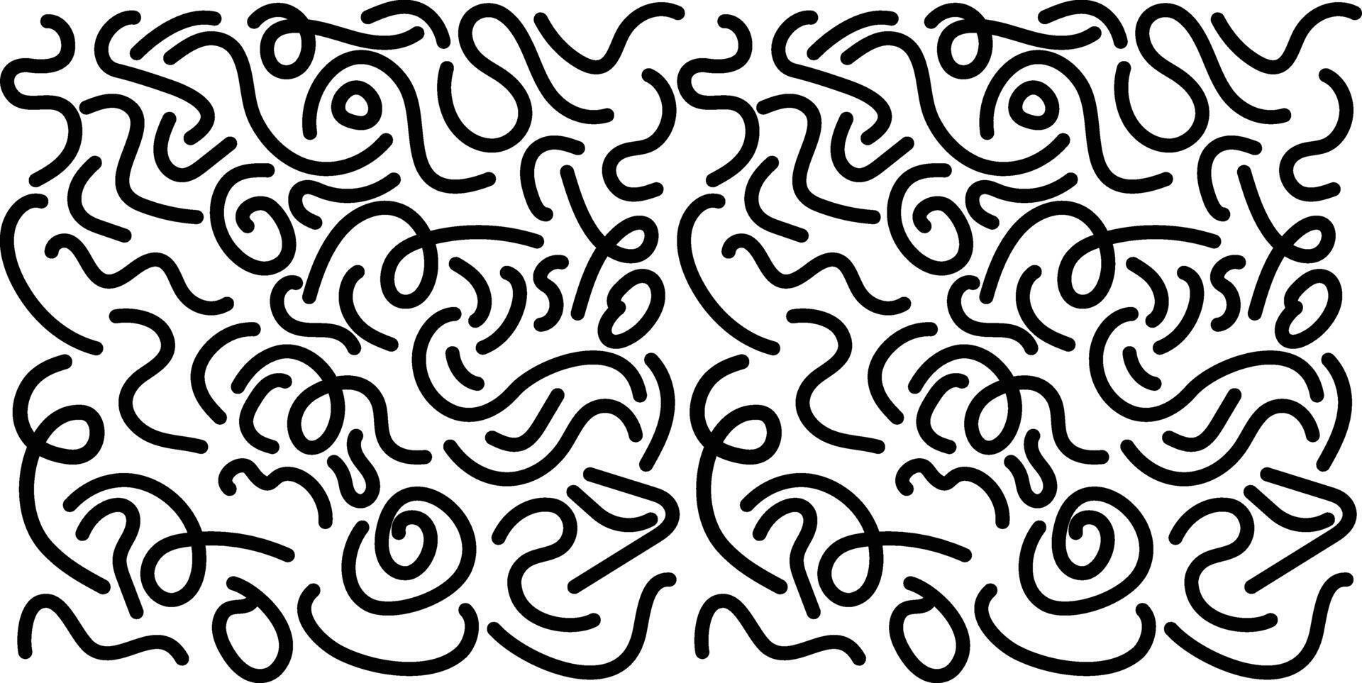 Abstract Curved Line Composition. Wavy black and white Ribbon Lines Abstract Art. Curvy Line Pattern Abstract Flow Shapes vector