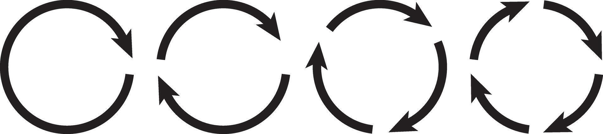 Circle arrow icon set. refresh reload arrow symbol. Recycle, Repeat reload icons vector