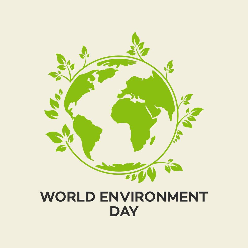 WORLD ENVIRONMENT DAY uniq green colour vector