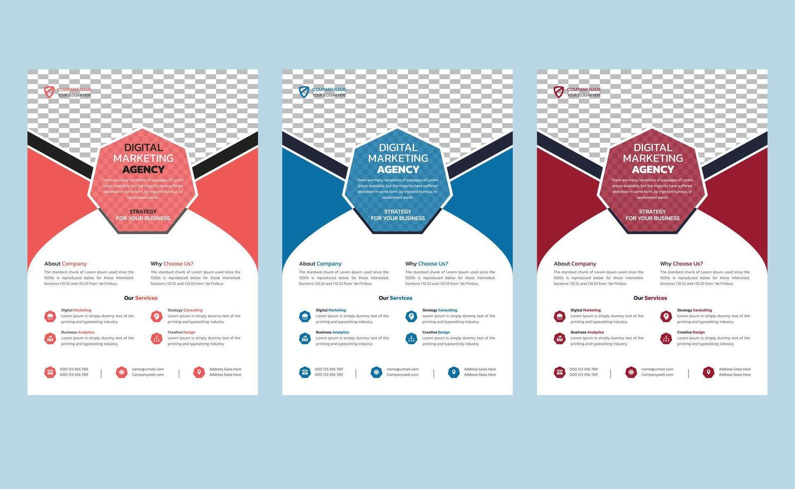 Elegant clean creative minimal digital marketing agency modern corporate company business flyer leaflet template design. vector