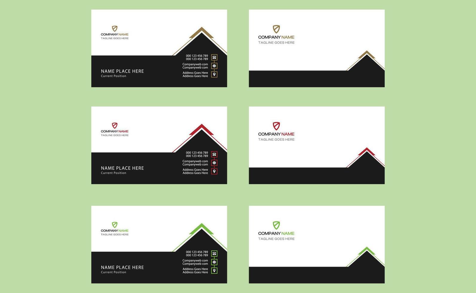 Minimalist simple clean black creative modern corporate company construction real estate business name visiting card design template. vector