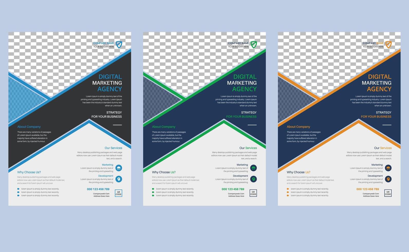 Creative elegant luxury corporate modern professional company digital marketing agency business flyer design template. vector