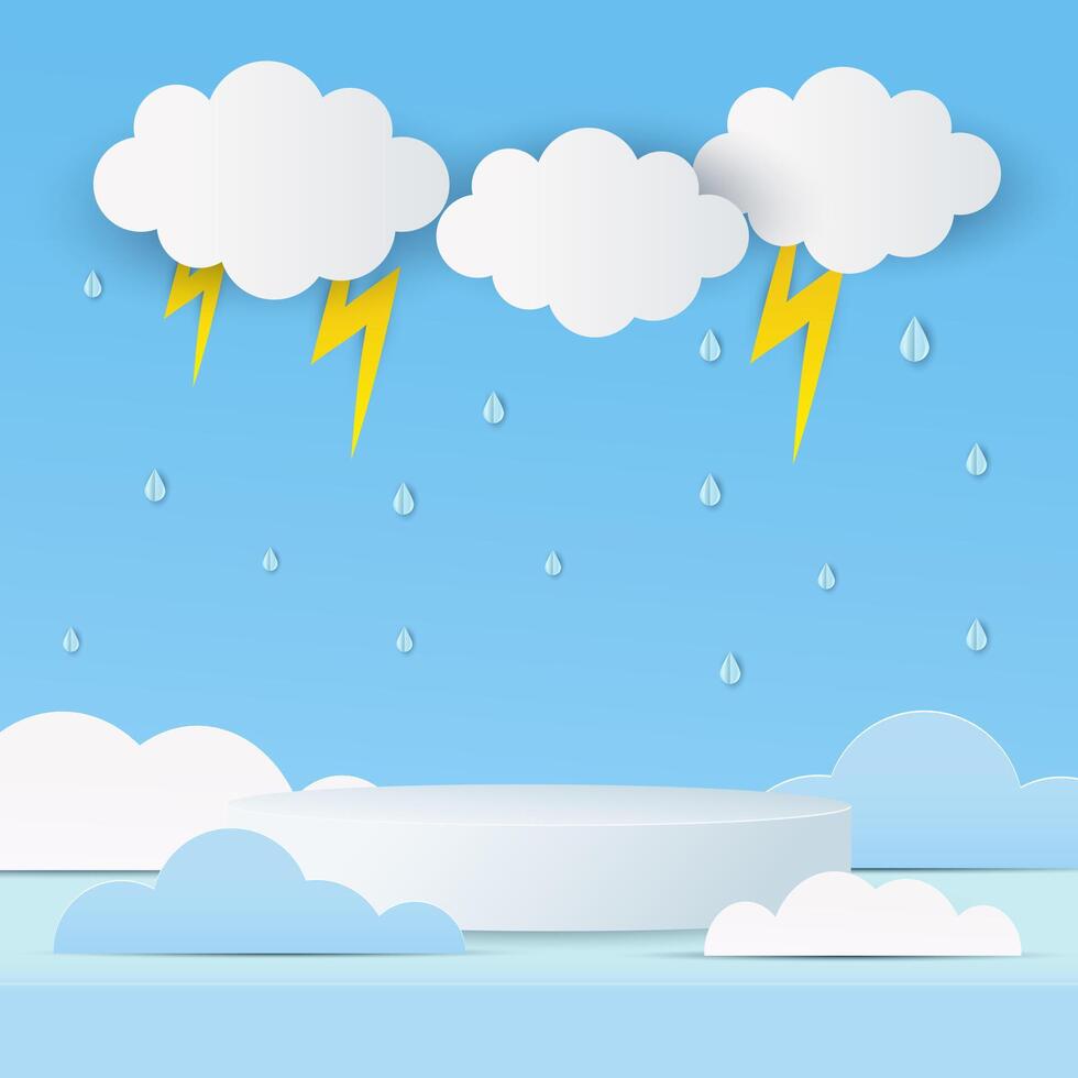 monsoon big sale illustration podium for product display vector