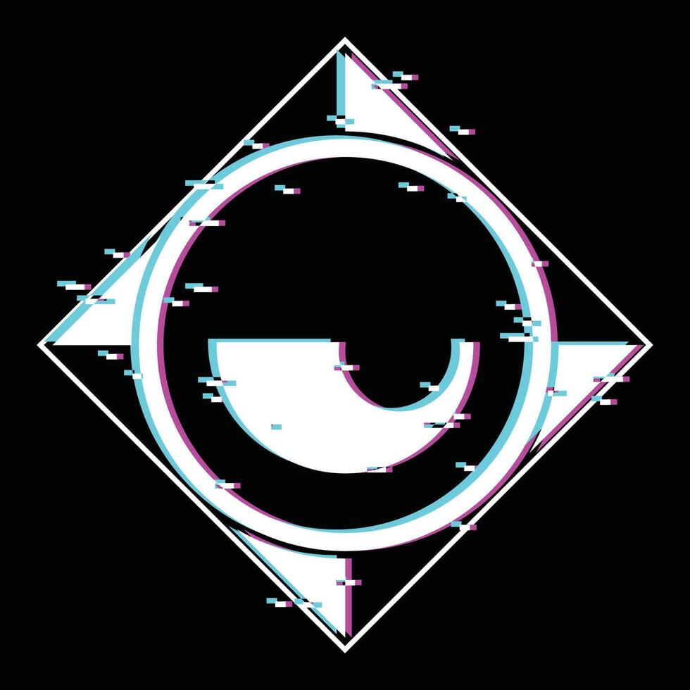 strix spy eyes glitch logo vector