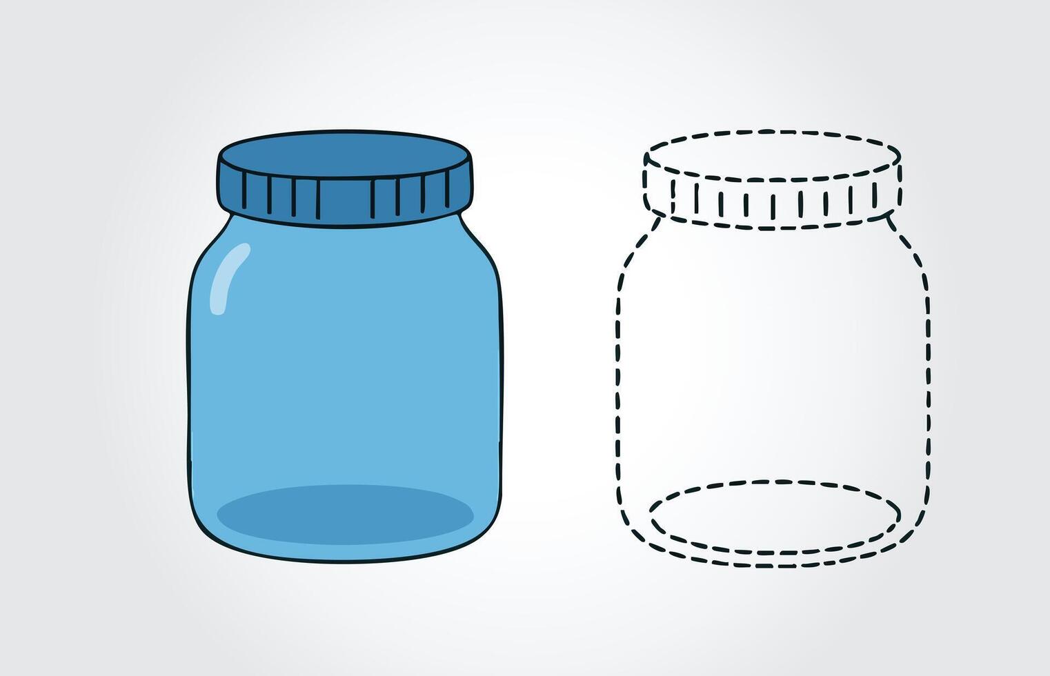 Kids book Jar Tracing illustration template vector