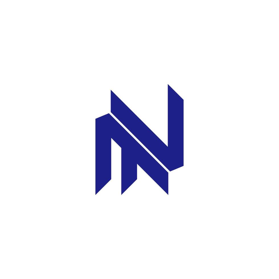 letter mn simple linked geometric line logo vector