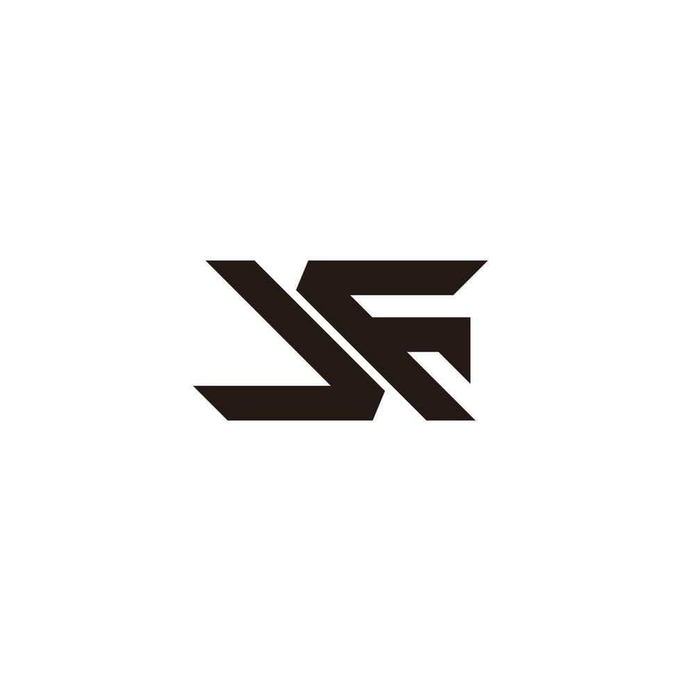 letter jf simple movement dynamic geometric logo vector