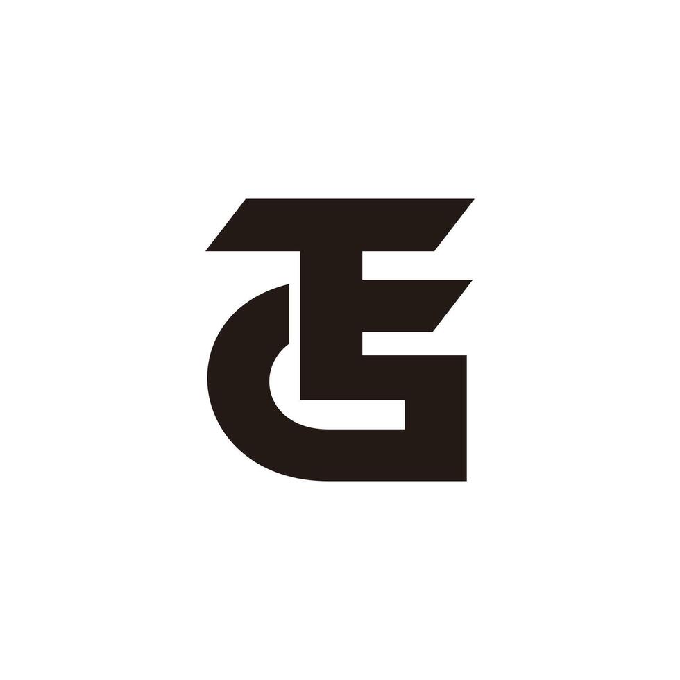 letters gte simple linked geometric simple logo vector