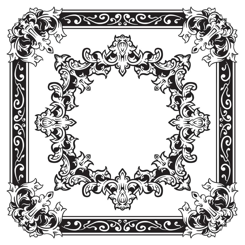 Ornamental Border Geometric Outlines Decorative Neat Craft vector