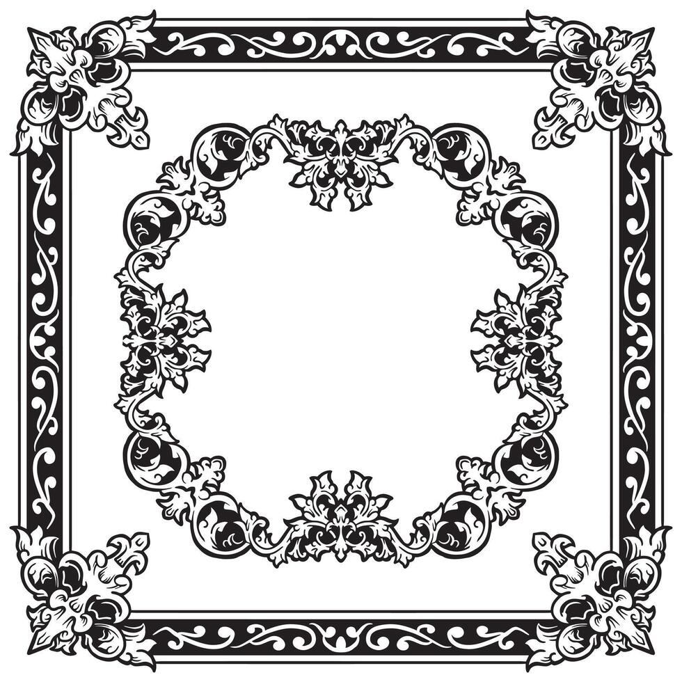 Ornamental Frames Geometric Decorative Lineart Premium vector