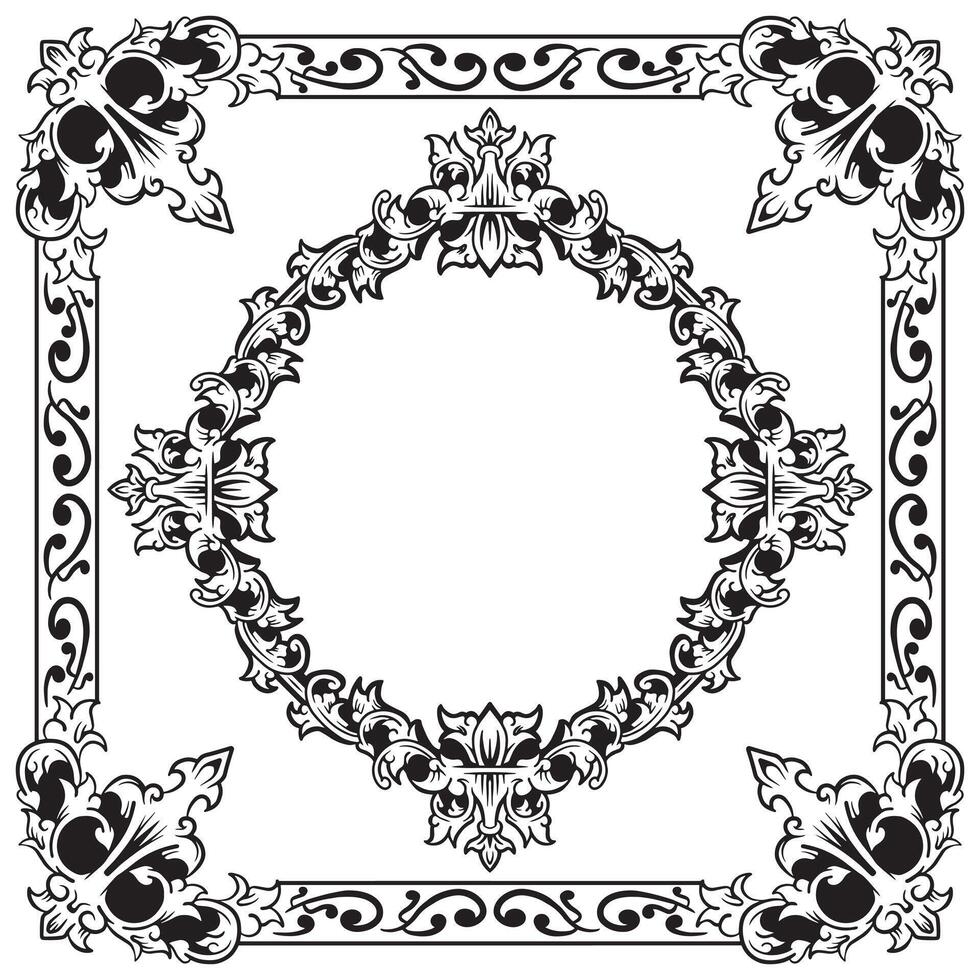 Ornamental Frames Geometric Lineart Decorative Flow Lines vector