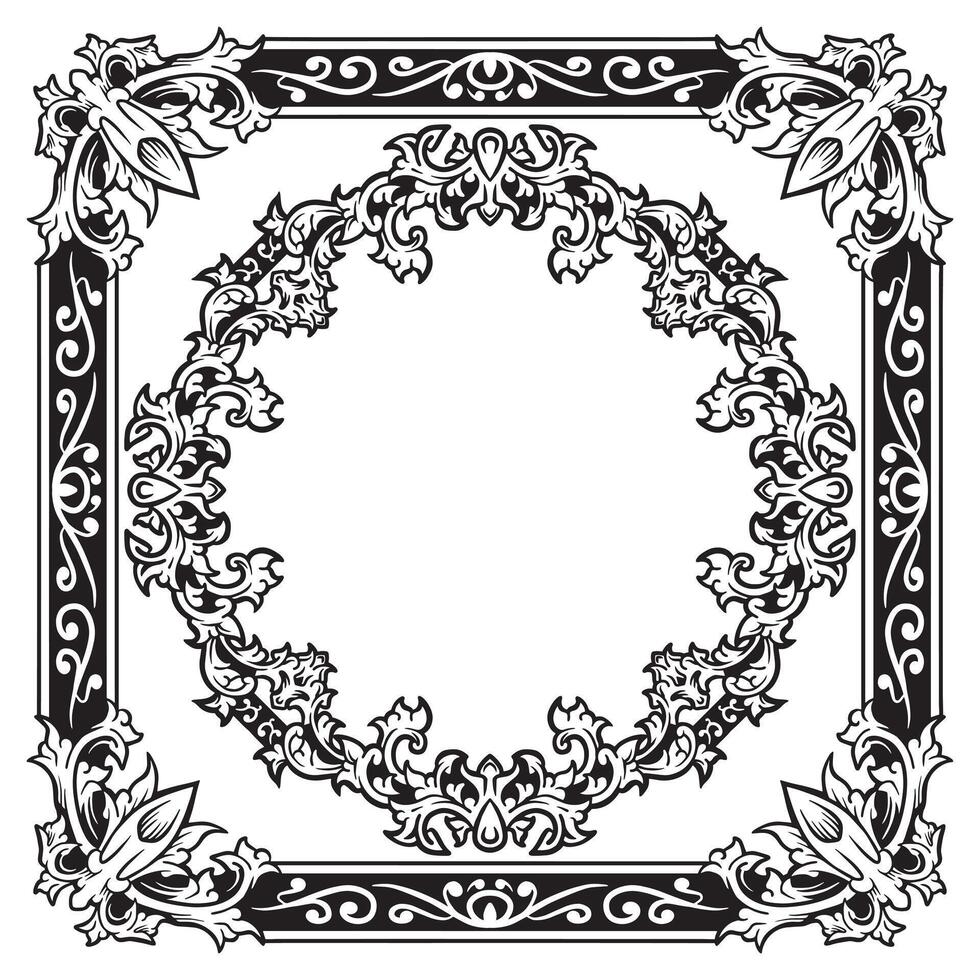 Ornamental Frames Decorative Geometric Premium Lineart vector