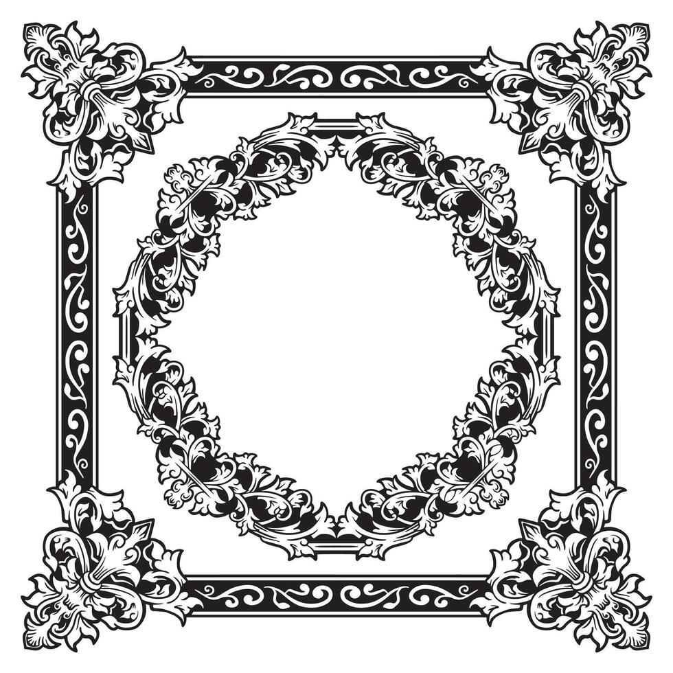 Ornamental Frames Geometric Outlines Decorative Light Ornament vector