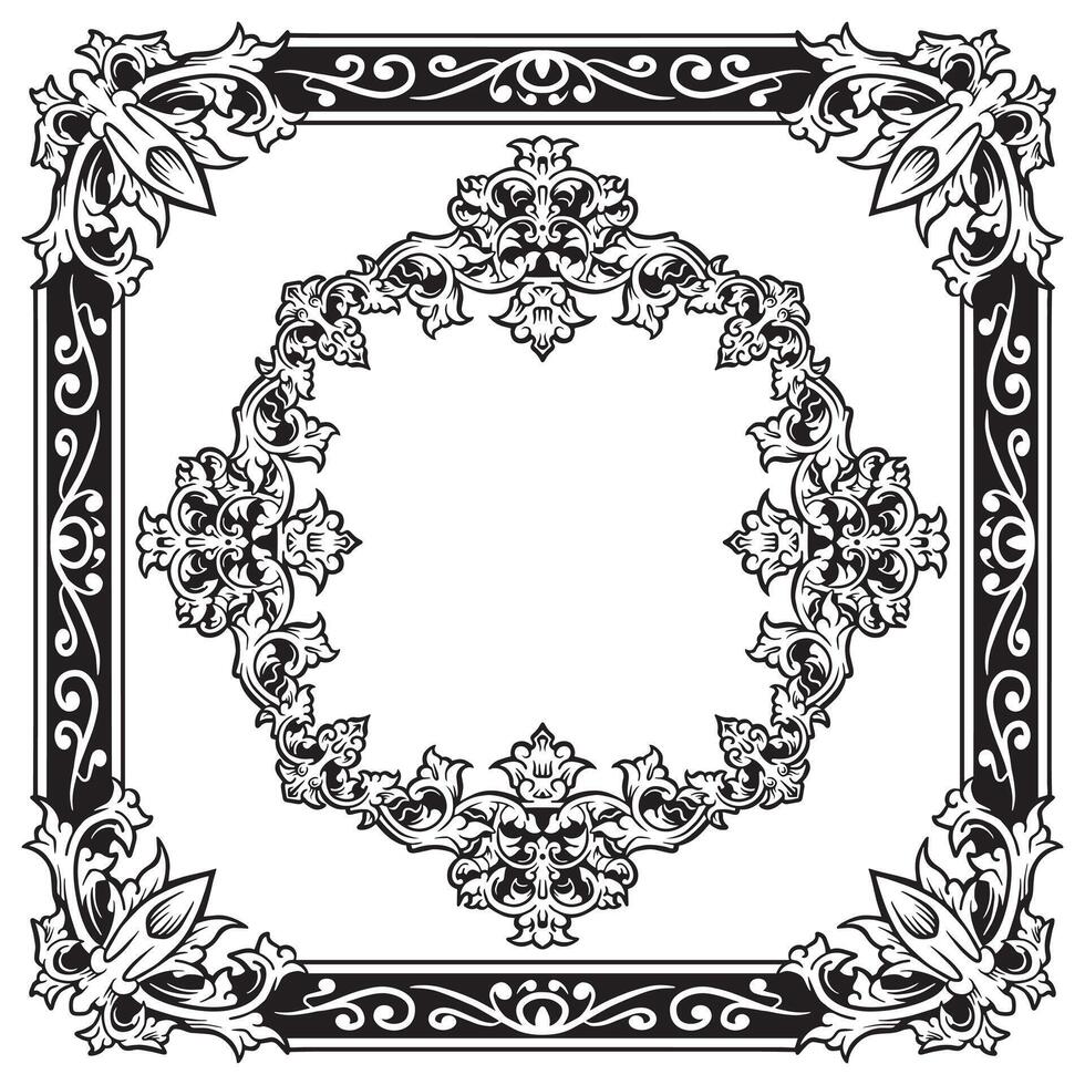 Ornamental Border Geometric Lineart Decorative Ornamental Shape vector