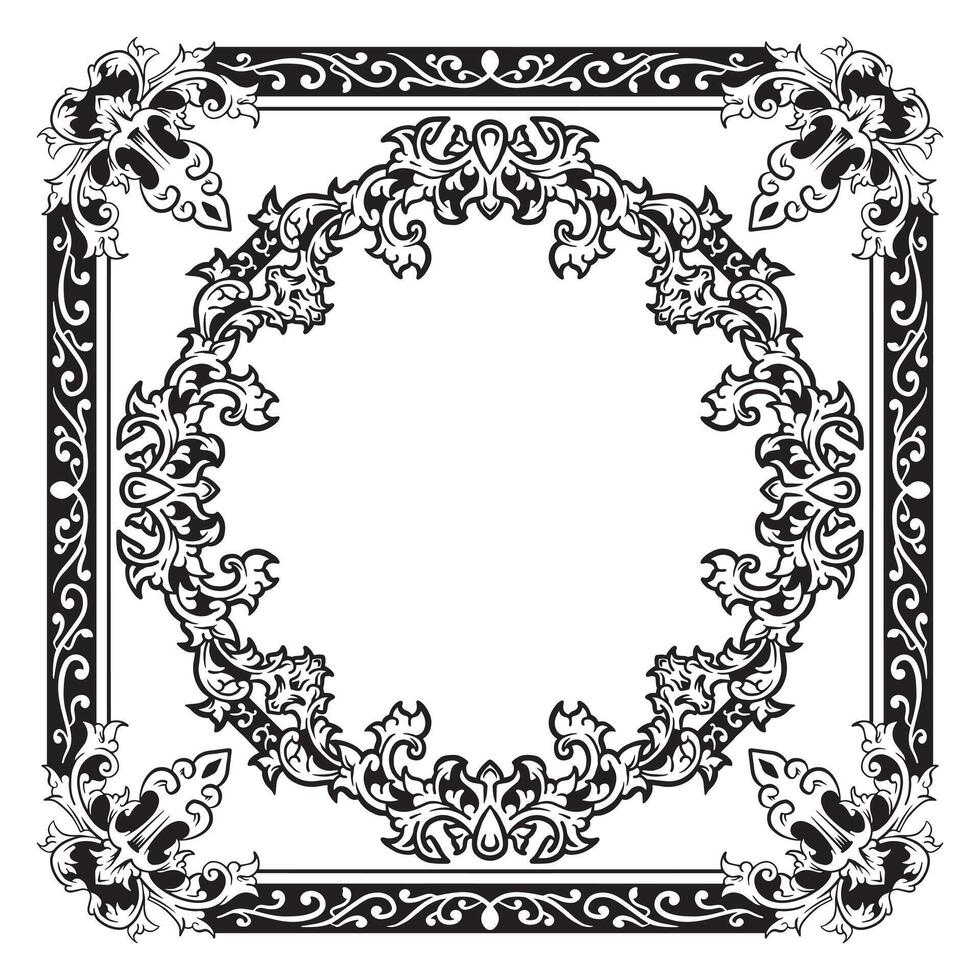 Ornamental Frames Geometric Premium Decorative Lineart vector