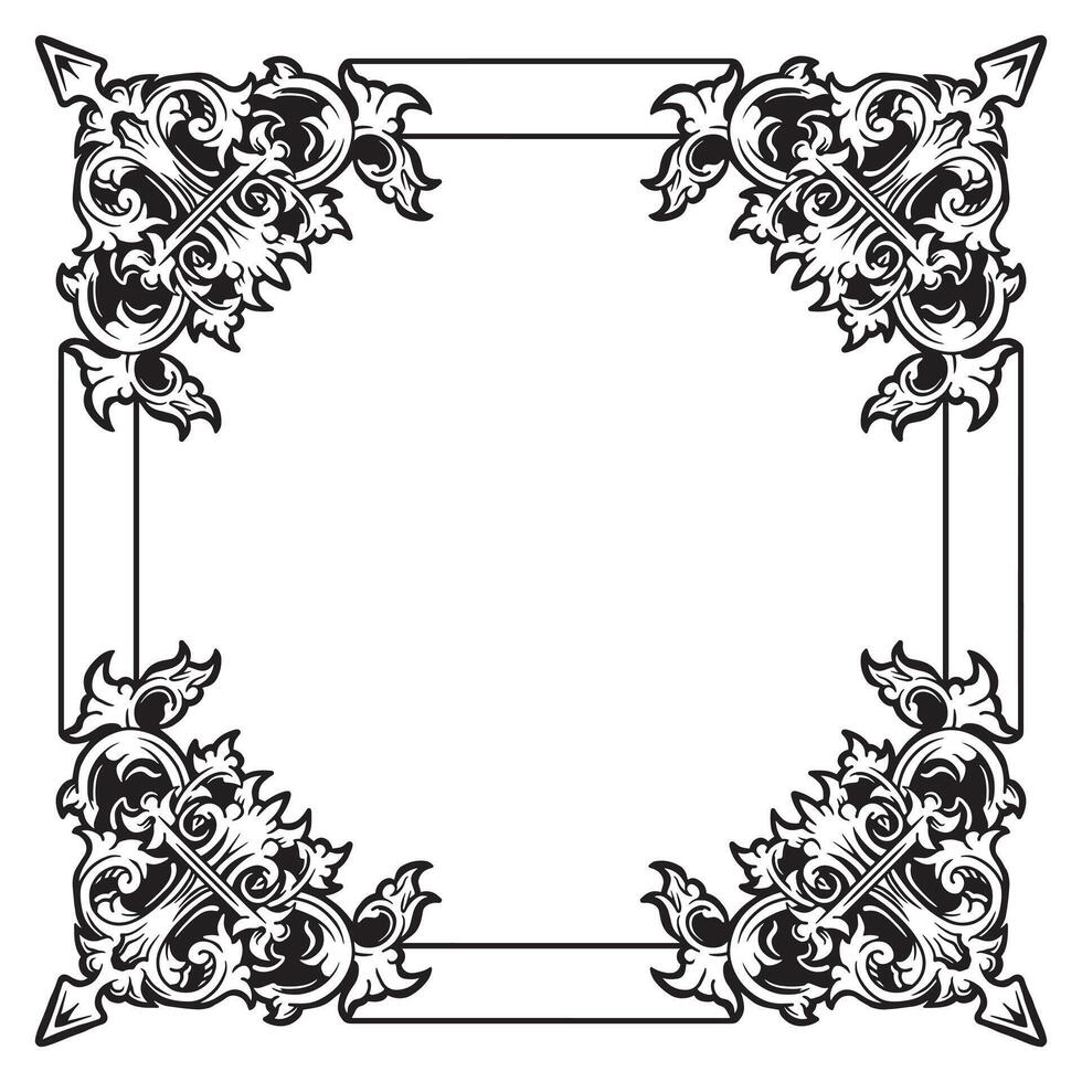 Ornamental Border Geometric Outlines Decorative Clean Angles vector